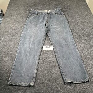 Duke Authentic Fit Straight Leg Jeans Mens 34 Black Denim Dark Wash Streetwear